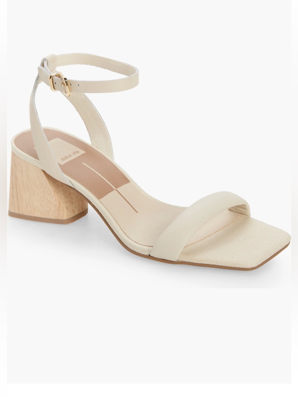 Dolce Vita Cream Ankle-Strap Block Heel Sandals